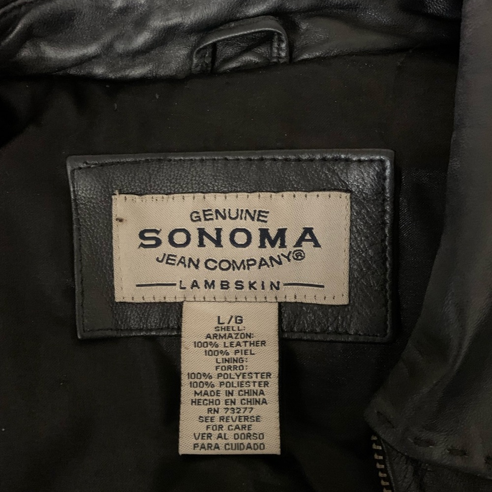 Sonoma Men's Black Leather Jacket - Picture 9 of 11